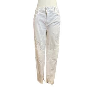 Vince Dylan Moto Skinny Jeans White Women’s 30x31 Zip Ankle Stretch Denim